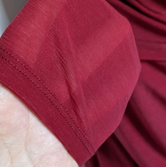 Nwt Bar III Off the shoulder Chiffon Bodysuit Maroon XXL - Picture 9 of 12